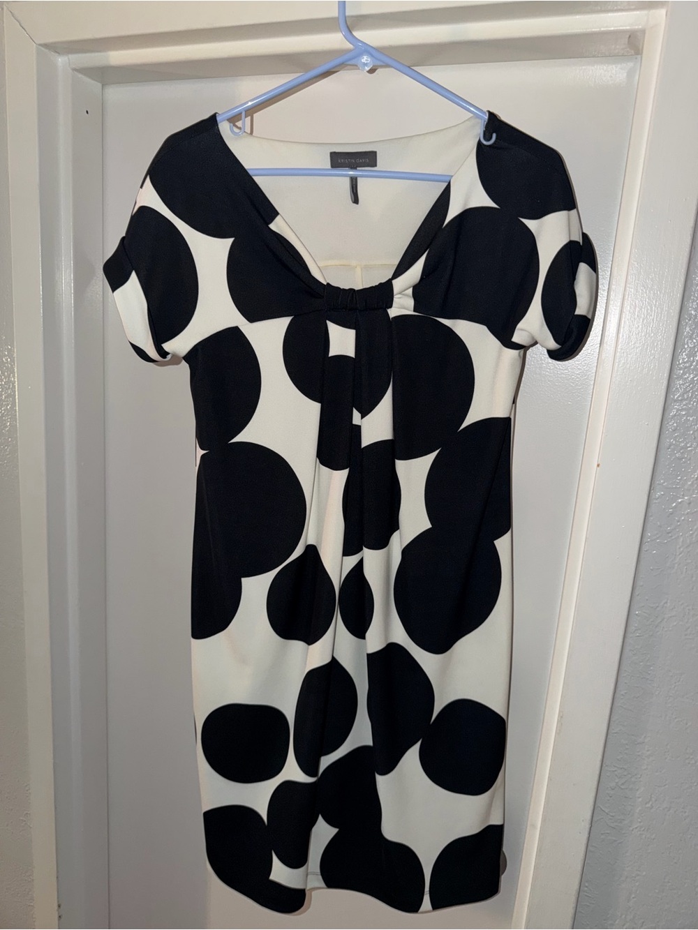 Polka Dot Short Sleeve Dress in Black & White
